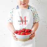 Coral Monogram Initial and Name Personalized Kids Apron<br><div class="desc">Custom designed child's apron, perfect for your little chef in training! Personalize it with her monogram name and initial or other custom text. Click Customize It to change fonts and colours or add more text or images to create a special one of a kind gift. Also available in adult sized...</div>
