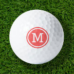 Coral Monogram Personalized Golf Balls<br><div class="desc">Tee off in style with our custom golf balls, personalized with a bold minimalist monogram initial in a modern circle frame. Choose from a wide selection of colours to create a design that’s uniquely yours. Perfect for gifting, these golf balls make a thoughtful and practical present for Christmas, Father’s Day,...</div>