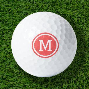 Coral Monogram Personalized Golf Balls