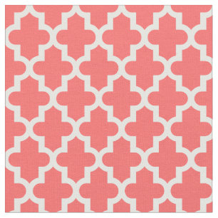 Coral Moroccan Print Fabric