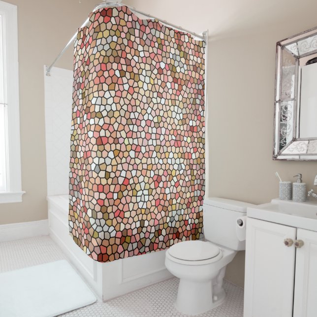 Coral Mosaics shower curtain (In Situ)