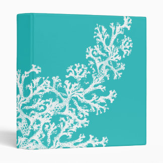 Coral Motif Blanc sur Aqua Classeur