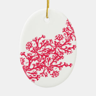 Coral Motif Ceramic Ornament