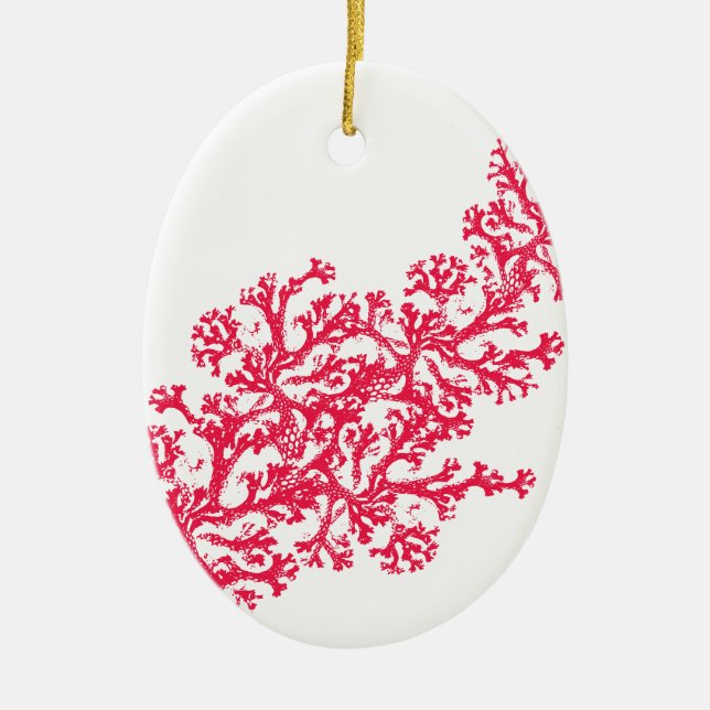 Coral Motif Ceramic Ornament (Front)
