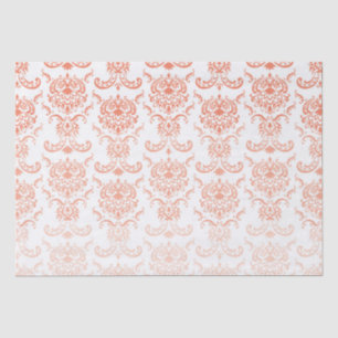 Coral Ombre Damask Tissue Paper
