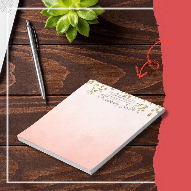 Coral Ombre Gold Sequin Fall Notepad (Creator Uploaded)