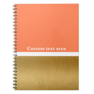 Coral & Or & Blanc moderne Glam Journal Carnet