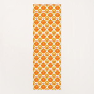 Coral Orange and Cream Batik Pattern  Yoga Mat