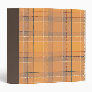 Coral, orange, brown tartan plaid. binder