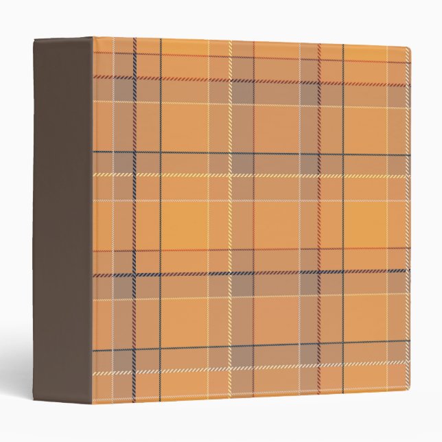 Coral, orange, brown tartan plaid. binder (Front/Spine)