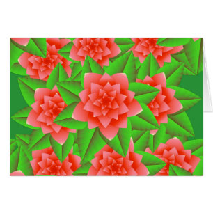 Coral Orange Camellias et Feuilles verts