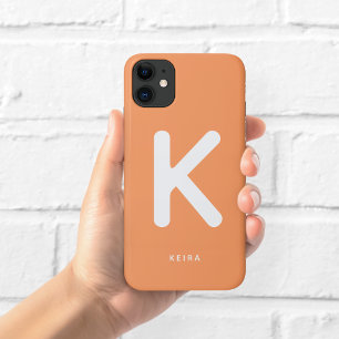 Coral Orange Monogram Phone Case