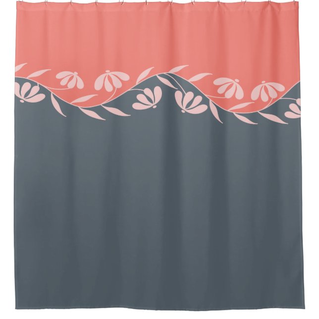 Coral Orange Peach Grey Floral (Front)