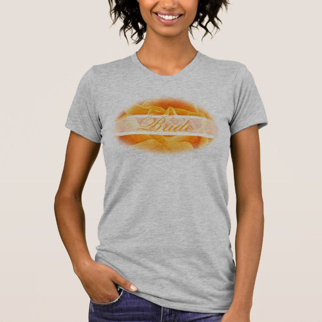 Coral Orange Rose Bride T-Shirt (Front)