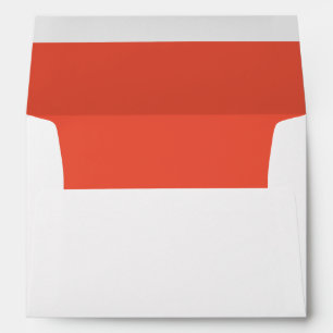 Coral Orange Trim Script Return Address Mailing Envelope