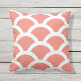 Coral Outdoor Pillows - Circles Pattern