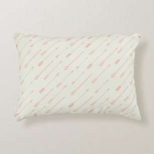 Coral Outlined Arrows Pattern Accent Pillow