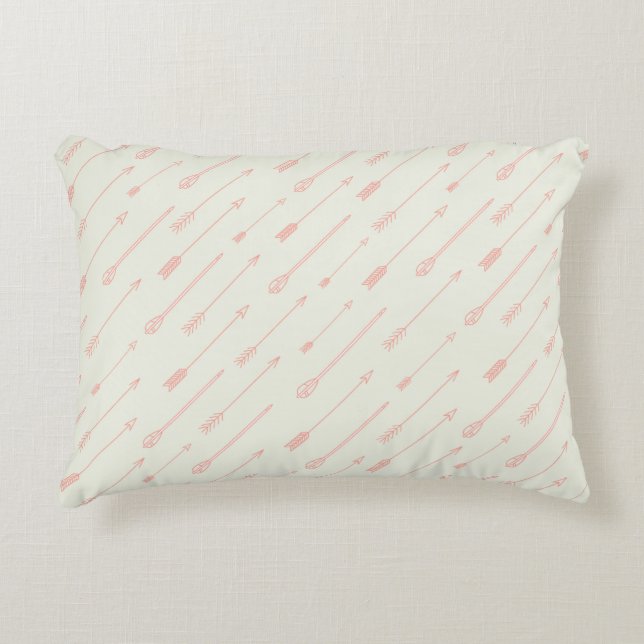 Coral Outlined Arrows Pattern Accent Pillow (Front)