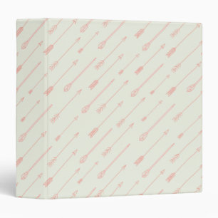 Coral Outlined Arrows Pattern Binder