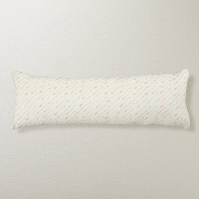 Coral Outlined Arrows Pattern Body Pillow (Front)