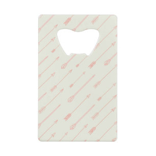 Coral Outlined Arrows Pattern Credit Card Bottle Opener
