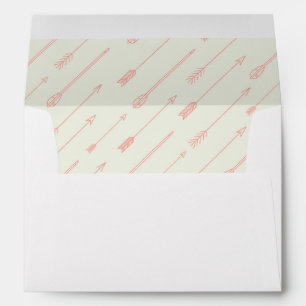 Coral Outlined Arrows Pattern Envelopes