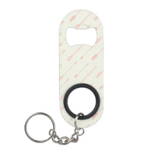 Coral Outlined Arrows Pattern Keychain Bottle Opener