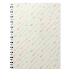 Coral Outlined Arrows Pattern Notebook