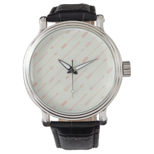Coral Outlined Arrows Pattern Watch