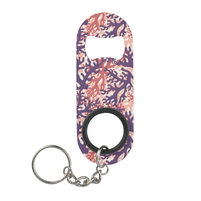 Coral Overlap Purple Red Peach Mini Bottle Opener (Front)