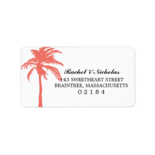 Coral Palm Tree   Address Label