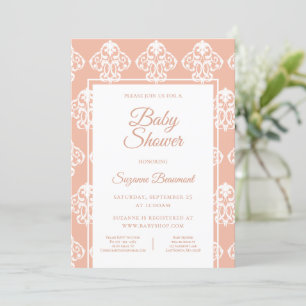 Coral Pattern Baby Shower Invitation