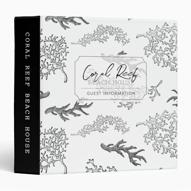 Coral Pattern Vacation Rental Bk Guest Information Binder (Front/Spine)