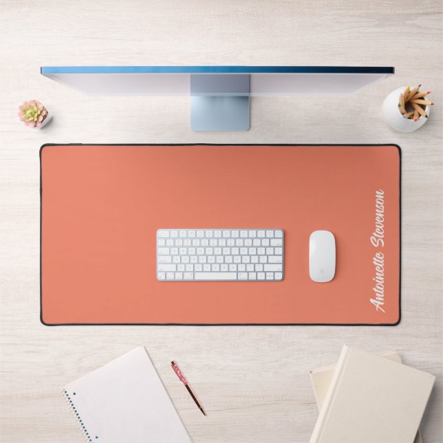 Coral Peach Élégante Signature Monogramme (Bureau 1)