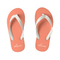 Coral Peach Girly Monogram Name 