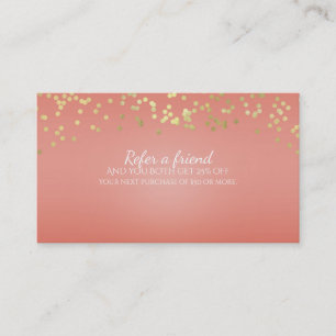 Coral Peach & Gold Dots Chic Consulter une carte d
