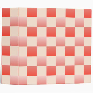 Coral Peach Gradient Chequered Binder