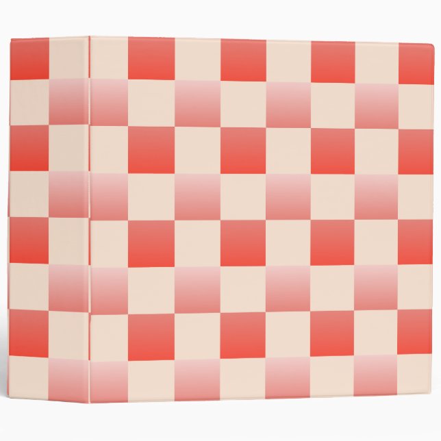 Coral Peach Gradient Chequered Binder (Front/Spine)