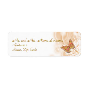 Coral peach green return address