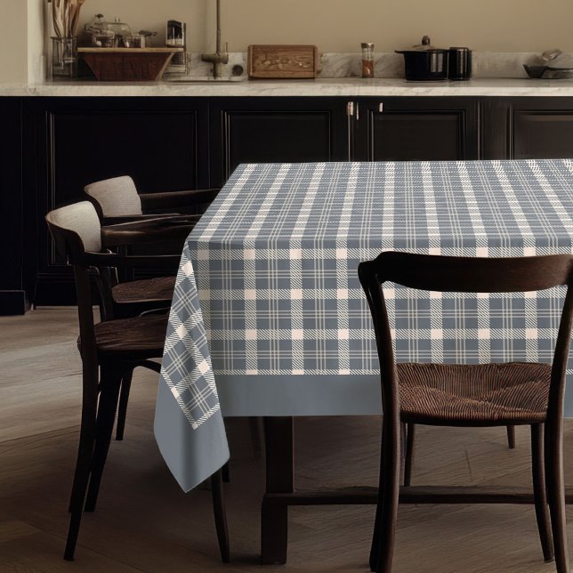 Coral Peach Grey Plaid Nappe pour un dîner confort (Coral Peach Grey Plaid Tablecloth for Cozy Dining)