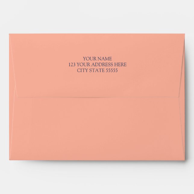 Coral Peach Return Address Envelope (Back (Top Flap))