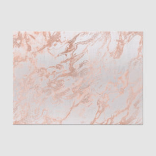 Coral Peach Rose Gold Blush Metallic Marble Grey Tissue Paper