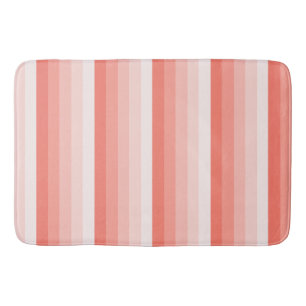 Coral peach shadow stripes bath mat