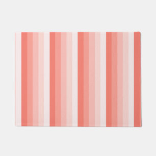Coral peach shadow stripes doormat