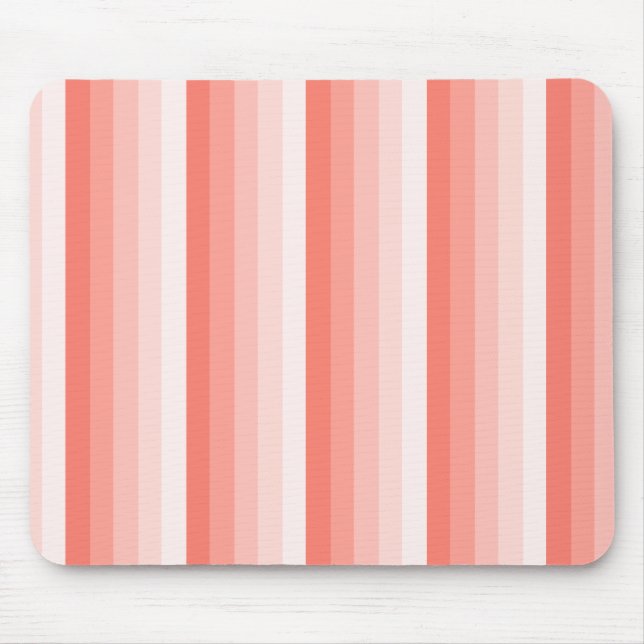 Coral peach shadow stripes mouse pad (Front)