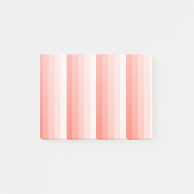 Coral peach shadow stripes post-it notes (Front)