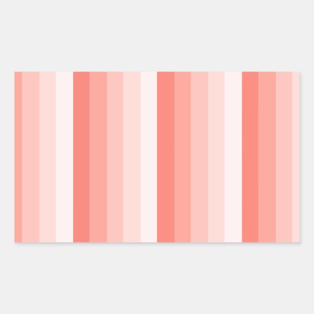 Coral peach shadow stripes sticker (Front)
