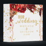 Coral Peach Stripe Floral Gold Wedding Photo Album Binder<br><div class="desc">Peach Stripe Floral Gold Confetti Watercolor Floral Wedding Monogram Photo Album With trendy brush script font! ~ Check my shop to see the entire wedding suite for this design!</div>