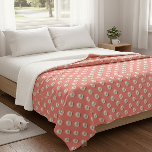 Coral & Pearls Elegant Soft Throw Blanket (Creator Uploaded)