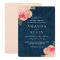 Coral Peonies and Navy Wedding Invitations